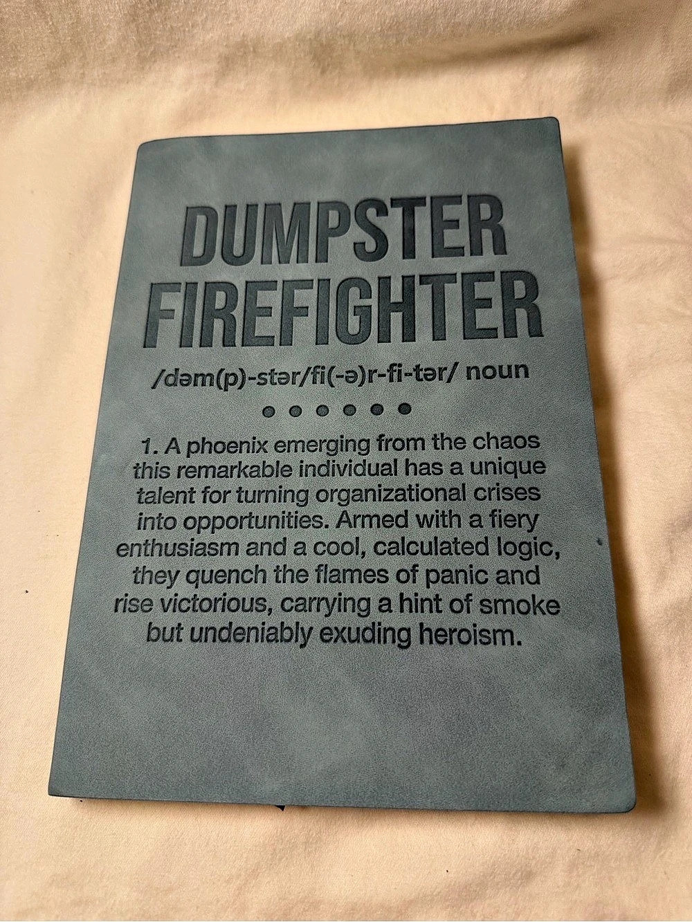 Dumpster Firefighter Definition Notebook Lined Journal Blue